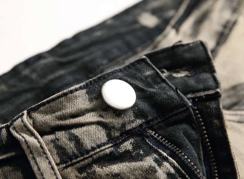 

Jeans Men High Stretch Cotton Nostalgic Gray Jeans Men Large Size Skinny Straight Fashion Casual Denim Pants