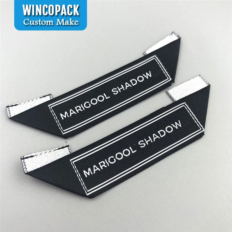 Индивидуальный фирменный логотип тканые дешевые этикетки для одежды тканевые