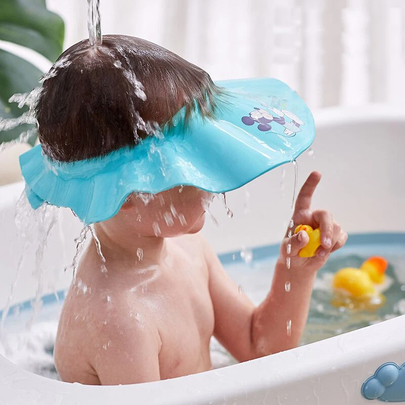 

Disney Baby Waterproof Shampoo Cap Cartoon Baby Ear Protection Adjustable Shower Cap Kids Washing Hair Prevent Water Shower Caps