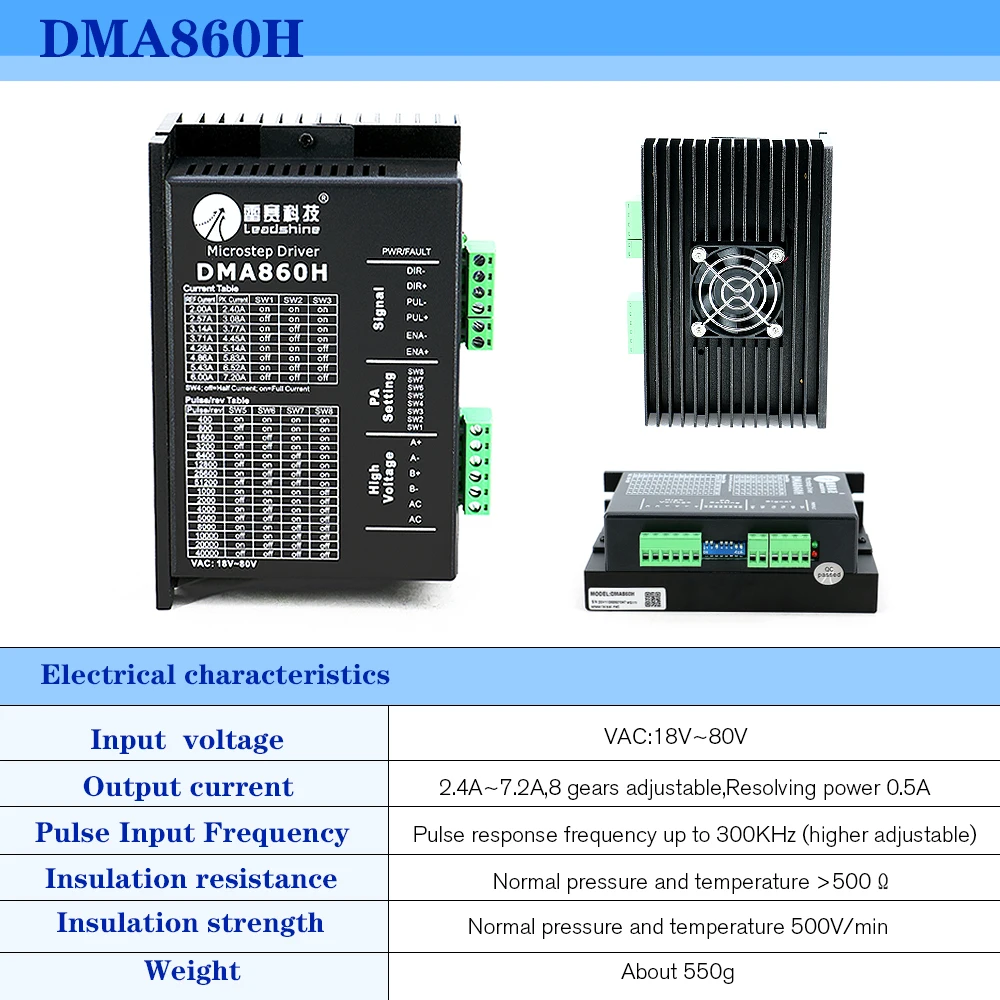 2 Phase Microstep driver DM860H / DMA860H vac 18-80v Vdc 24-110v 2.4A-7.2A for Nema34 nema32 stepper motor Обустройство дома