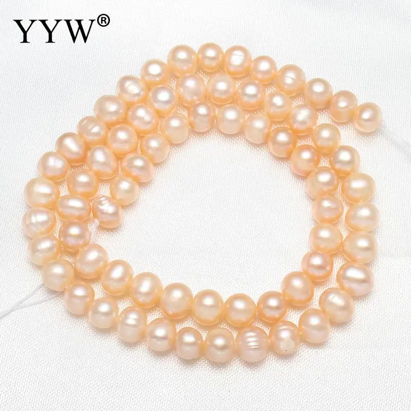 

Natural Pink 5-6mm Cultured Round Freshwater Pearl Beads 0.8mm Hole 15Inch/Strand for DIY Bracelet Necklace Jewelry Making