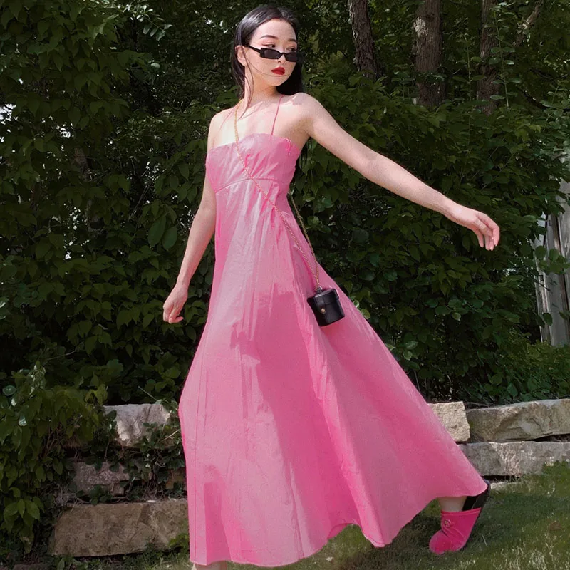 Tingfly винтажное элегантное французское шикарное розовое платье средней длины