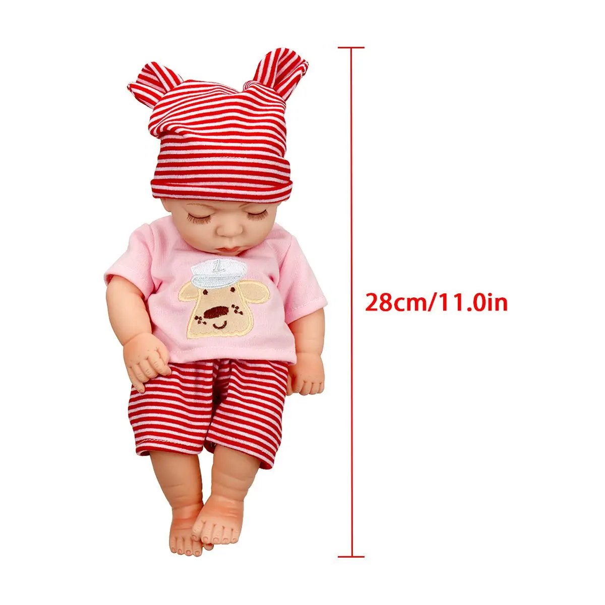 

28cm 11" Cute Reborn Baby Doll Girl Baby Reborn Dolls Toy Handmade Lifelike Reborn Doll Soft Body Silicon Doll Girls Toy Gifts