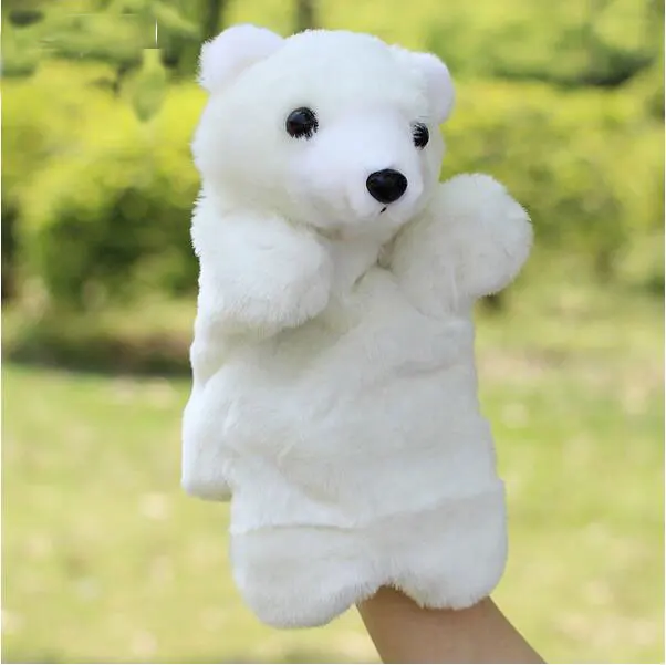 Hand Puppet Моделирование животных Медведь Панда Свинья собака ручной кукольный плюшевый ручной Мопс ручной поп куклы Обучающие Развивающие игрушки марионеты - Цвет: Hand Puppet