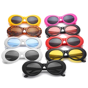 New vintage Sunglasses Oval Sunglasses Women Retro Brand Designer Vintage Ladies Cat Eye white black in USA (United States)