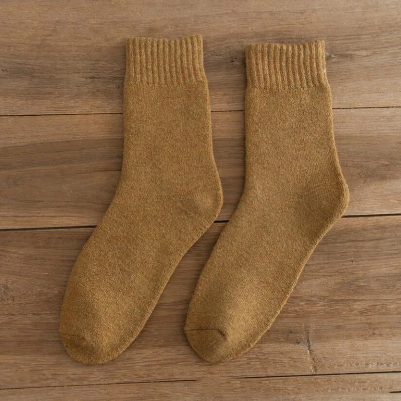 

Super Thicker Solid Socks Wool Socks Against Cold Snow Russia Winter Warm Funny Happy Unisex Socks Vintage Harajuku Cashmere