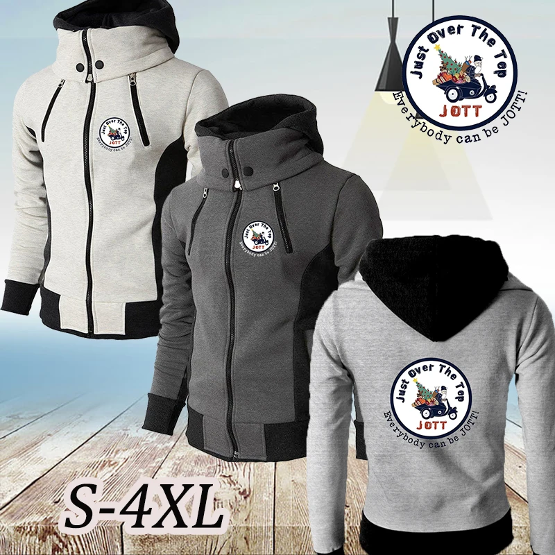 

Мужская зимняя однотонная толстовка с отложным воротником и принтом, Повседневная модная теплая и ветрозащитная куртка на шнуровке, новинк...