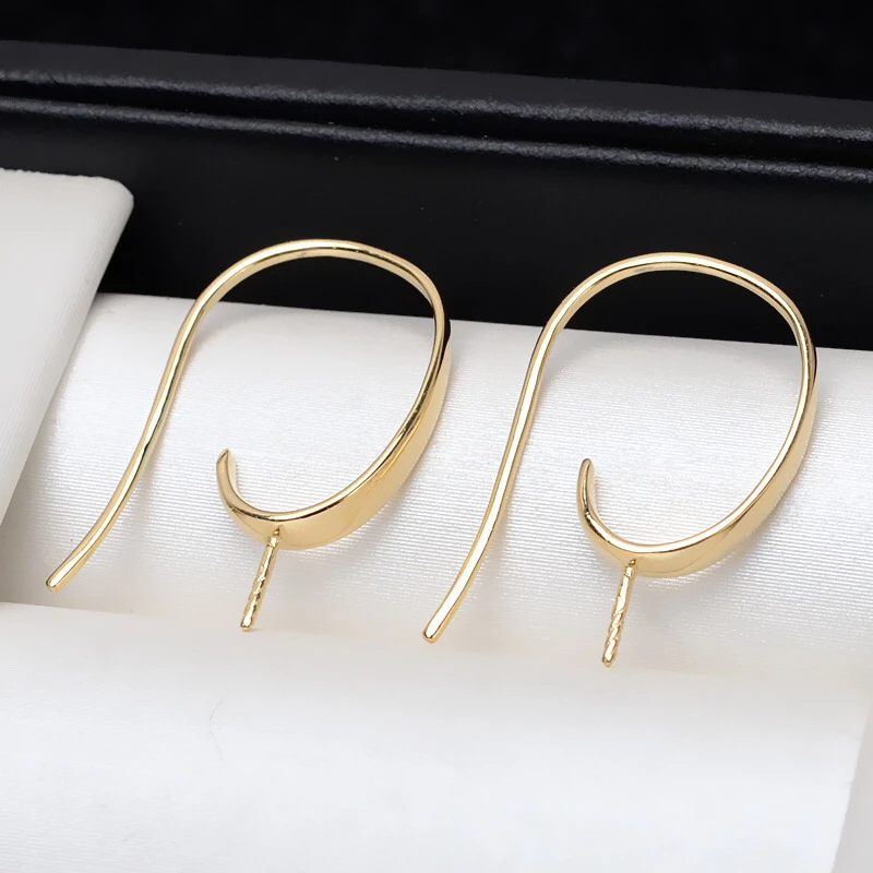 Оригинальные золотые серьги в форме сердца AU 750 18K фурнитура для крепления