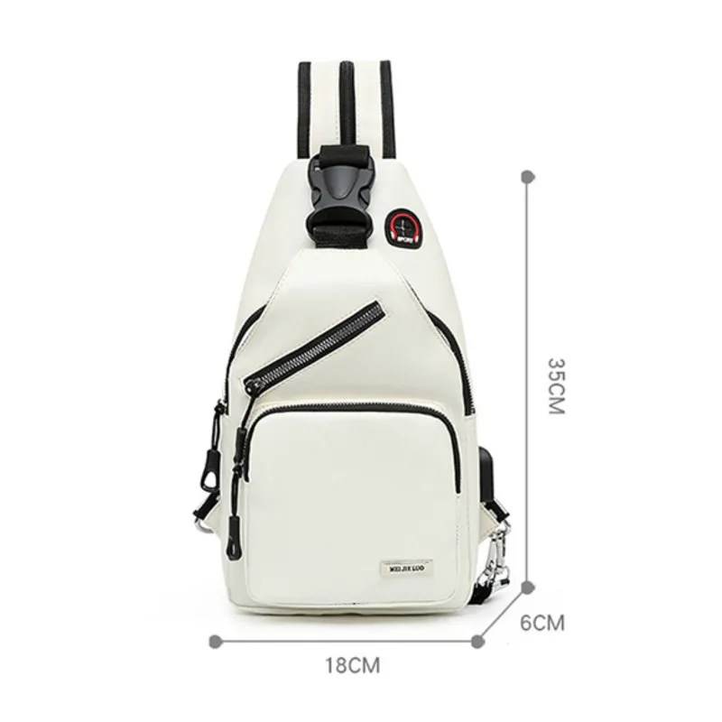 

Women Small PU Backpack Unisex Chest Bag USB Charging Port Travel Soild Bags With Earphone Hole Bagpack Casual Rucksacks 2021