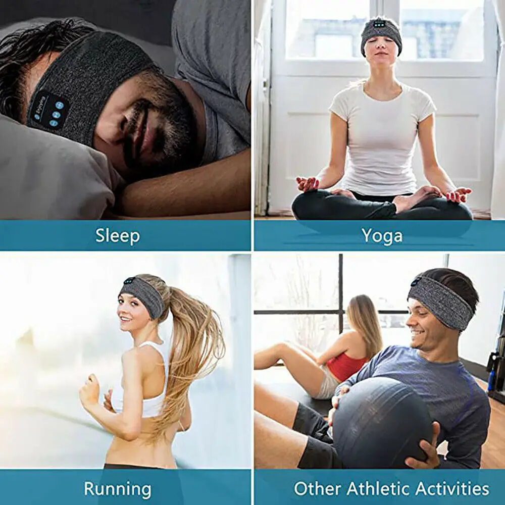 

Bluetooth Sleeping Headphones Headband Thin Soft Elastic Comfortable Wireless Music Headphones Eye Mask for Side Sleeper