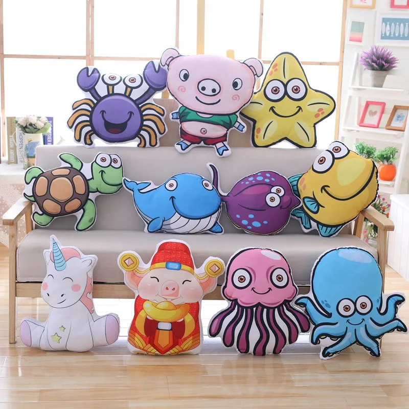 Милая мультяшная Подушка с морскими животными Осьминог Морская звезда черепаха