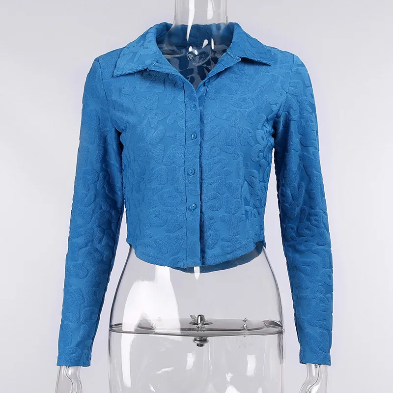 

Chifirena 2021 Sexy Turn Down Collar Coats Women Long Sleeve Irregular Shirt Tops Female Autumn Cardigan Short Streetwear Jacket