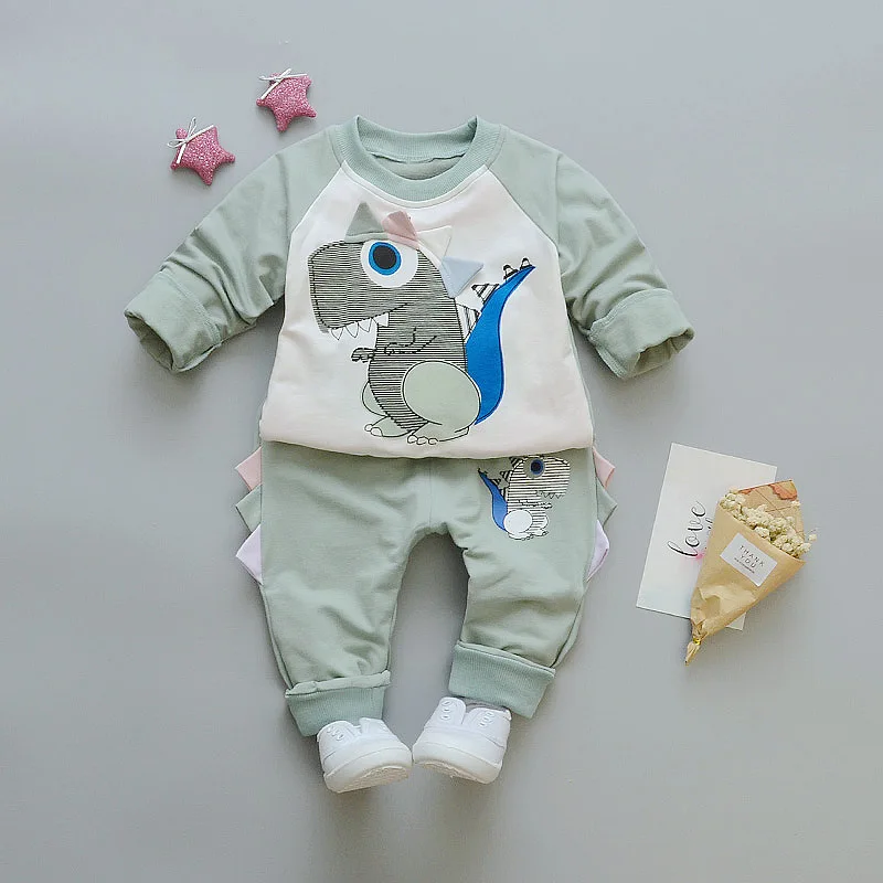 Детский хлопковый костюм для мальчиков и девочек 0-4 лет повседневная одежда с