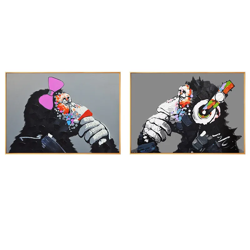 

Handmade Abstract Oil Painting Animal Painting Modern Minimalist Living Room Decorative hand-painted Wall Painting Vertical Vers