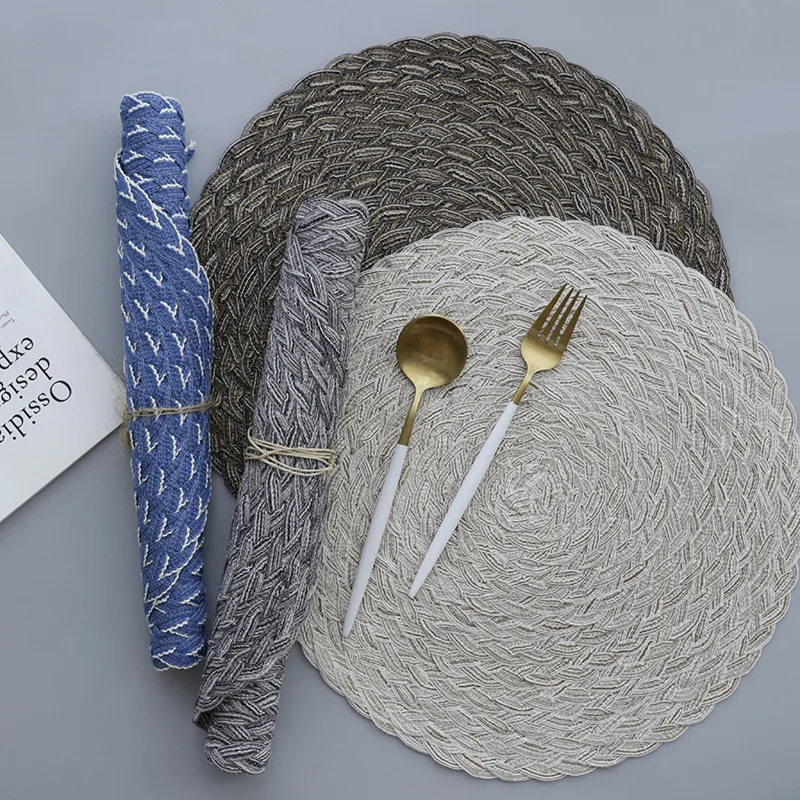 Простые круглые однотонные коврики из ПВХ в японском и южнокорейском стиле