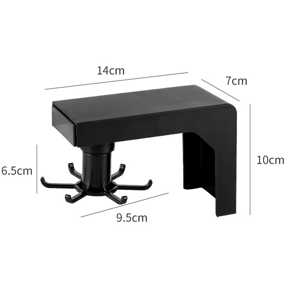 

360 Degree Kitchen Hook Rotated Self Adhesive 6 Hooks Home Door Wall Hook Kitchen Indoor Accessories Hanger Hanging Rack