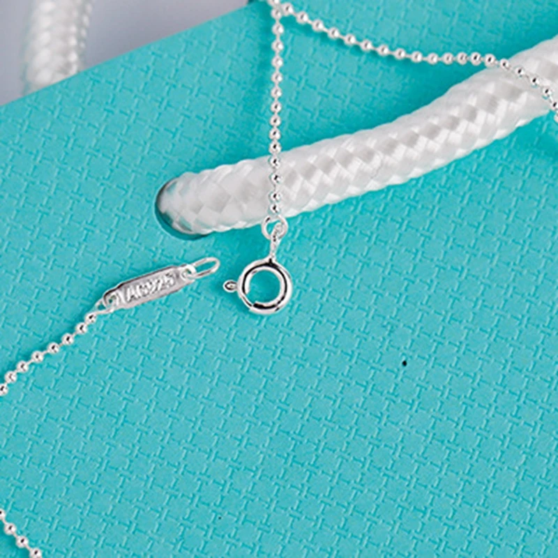 

DOYUBO European Women's 925 Sterling Silver Rectangle Pendant Necklace For Party Lady Fashion Silver Charms Chains Jewelry VA228