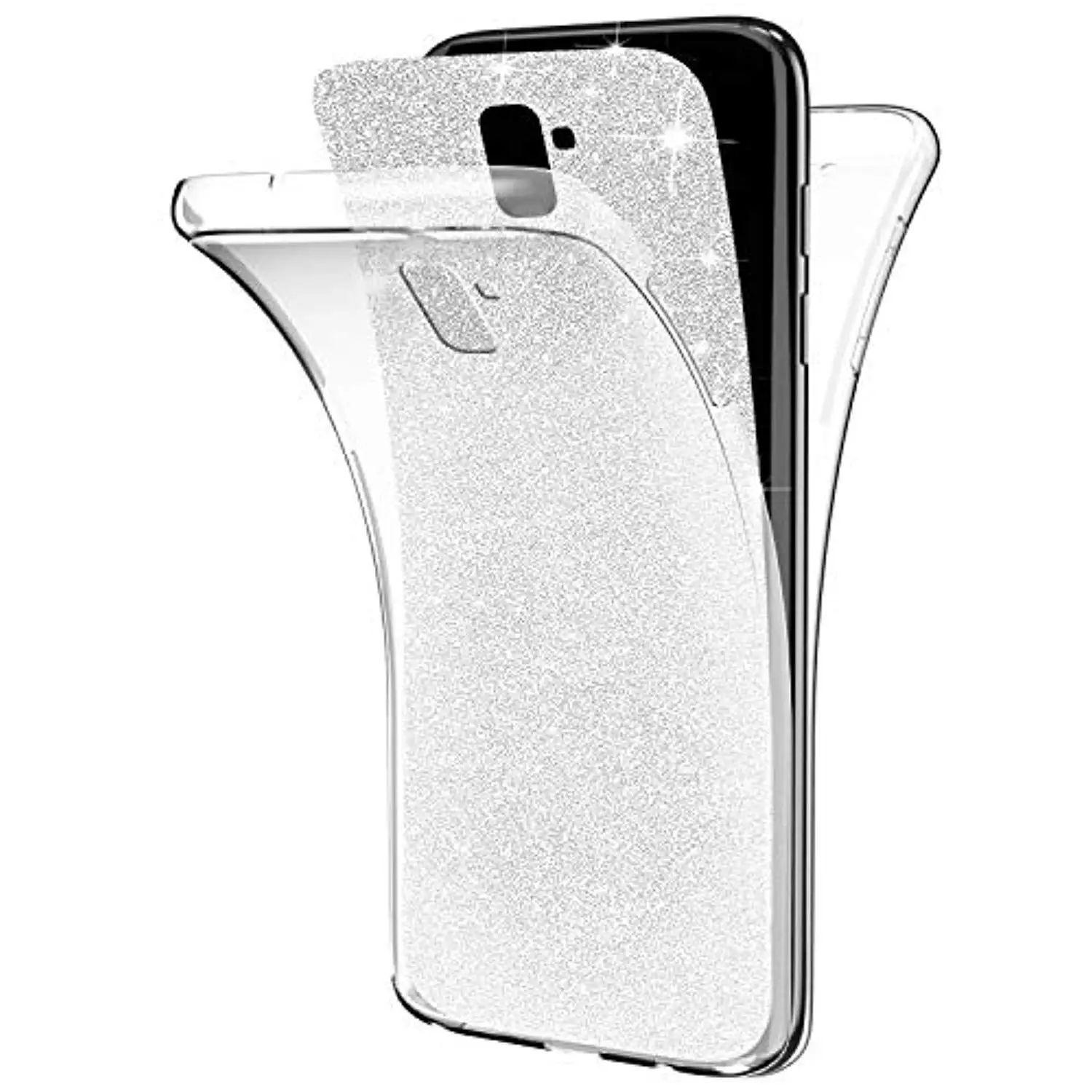 Блестящий 360 3 в 1 передний + задний ТПУ PC чехол для телефона samsung Galaxy A6 A8 Plus A7 2018 Note 10