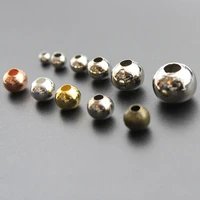 100pcs 2 3 4 5 6 8 10mm gold metal iron round spacer beads crimp end beads for jewelry making loose beads diy bracelet findings
