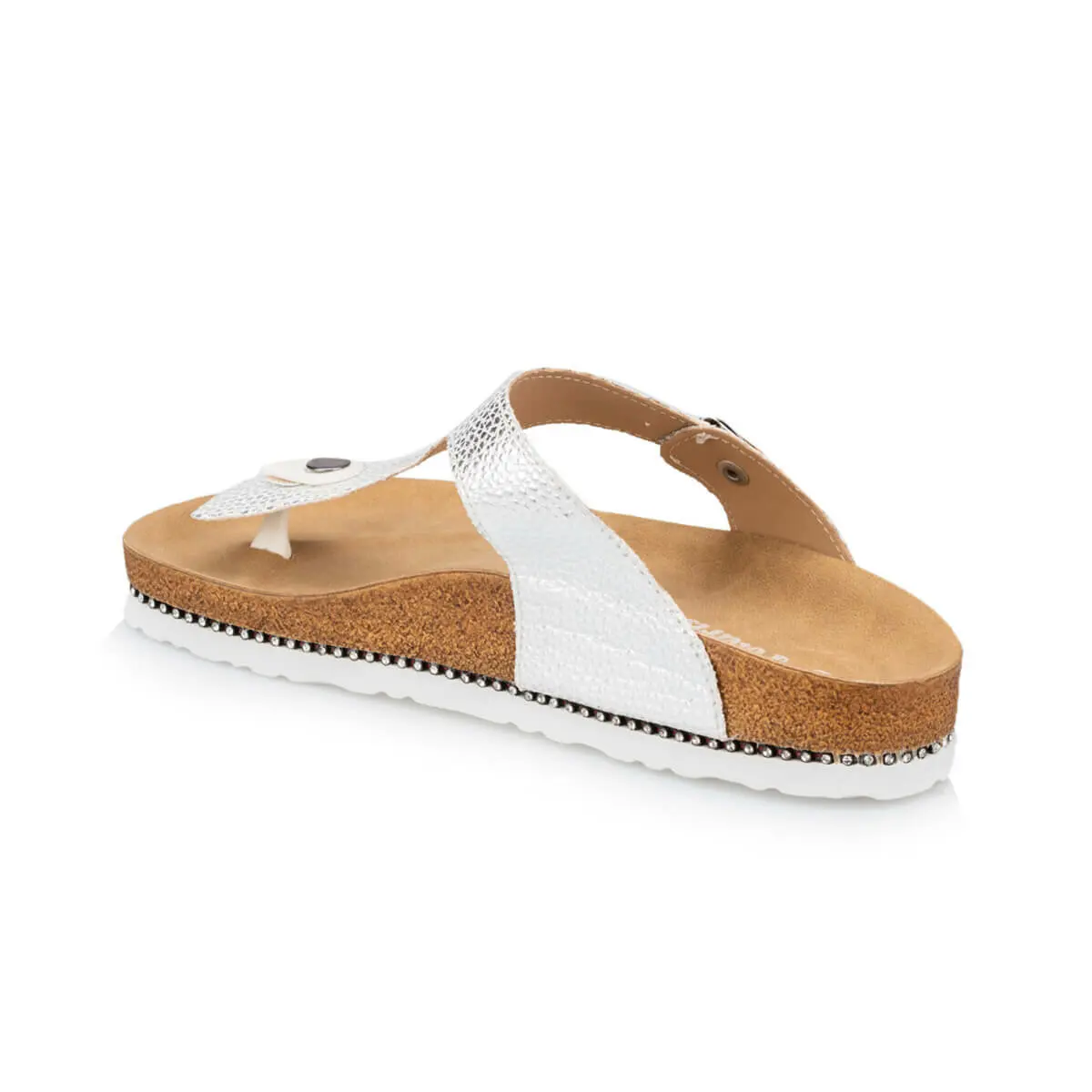 

FLO 91.313549PZ Silver Women Cork Slippers Polaris