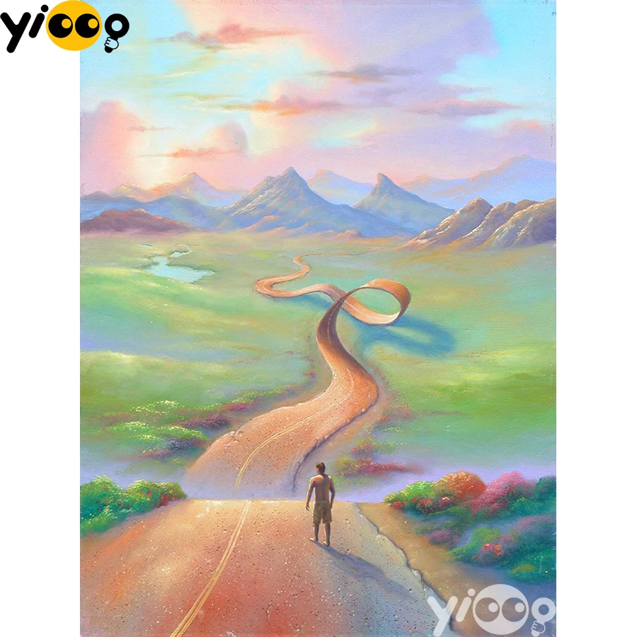 

Full Square/Round Drill Diamond Painting Cross Stitch Embroidery Distant road Rhinestone Mosaic Home Decor Gift AX2856