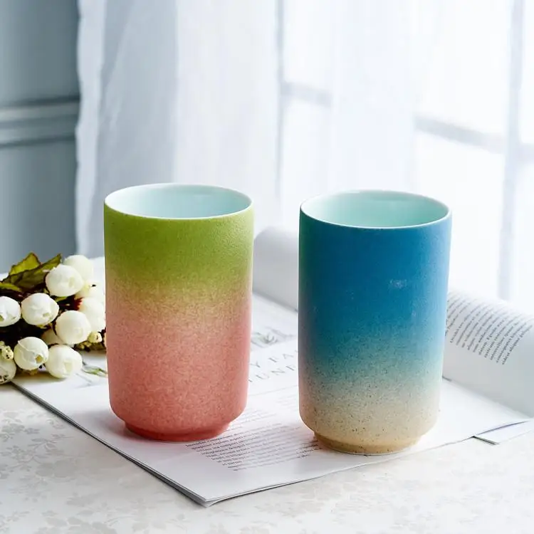 

LUWU Jingdezhen ceramic tea cup big capacity rainbow teacup chinese kung fu cup 350ml