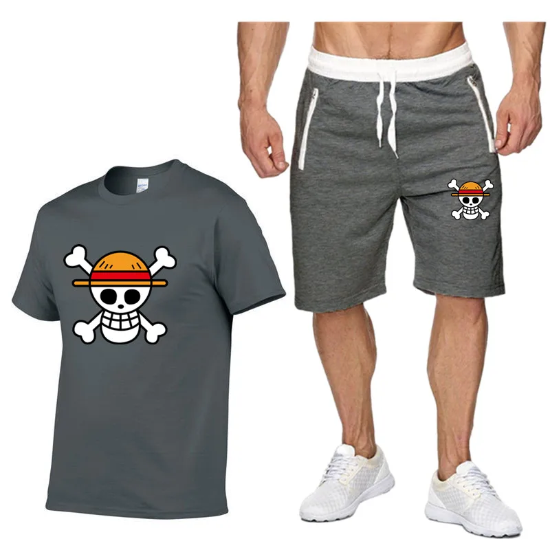 

2021 Summer Leisure Sports Print Outdoor Sports Short Sleeve Plus Shorts Suit Men's Suit Men's Sports Leisure Suit