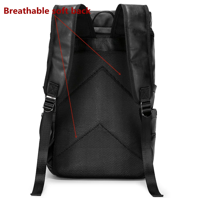 men travel laptop super soft leather backpack big multi pocket student schoolbag waterproof traveling business back pack for men free global shipping