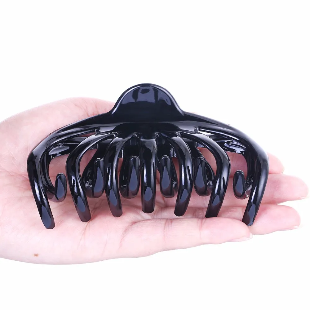 Большие заколки для волос женщин женские большие черного цвета зажимы