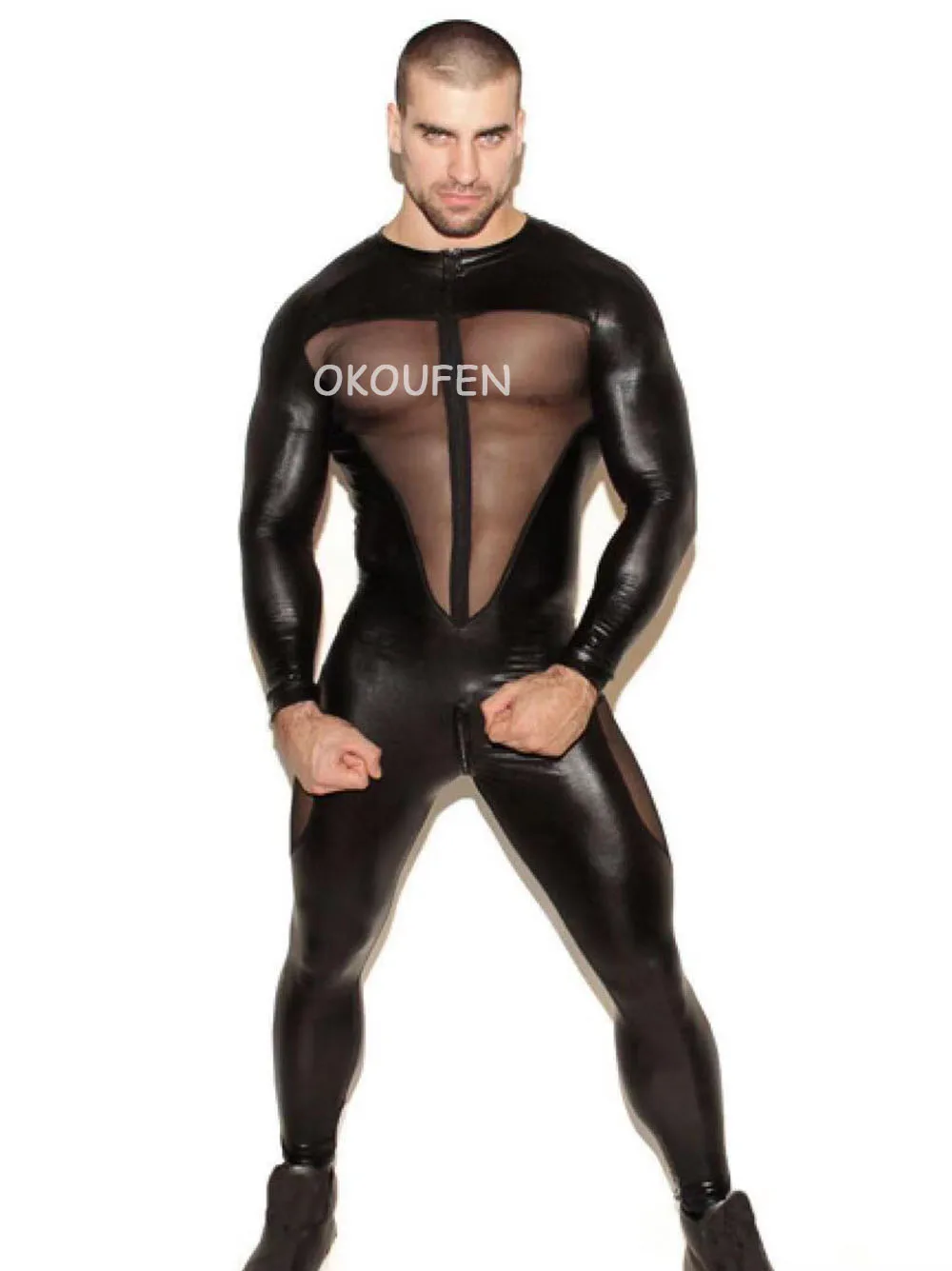 Новый сексуальный ночной клуб Мужской певец DS черный сетчатый прозрачный боди WP