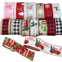 christmas ribbon printed burlap ribbons for gift wrapping diy hair bows chirstmas tree ribbon christmas decoration for home