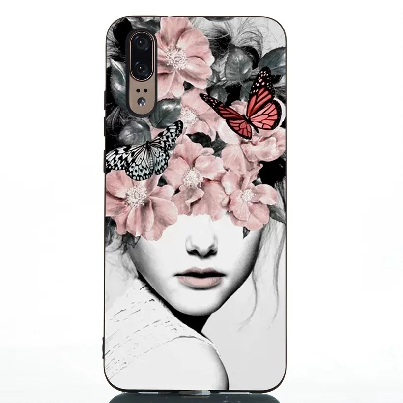 Силиконовый чехол для пары huawei P20 P30 mate 10 20 Lite Pro P Smart Plus Y5 Y6 Y7 чехол для задней панели телефона с цветочным узором для девочек