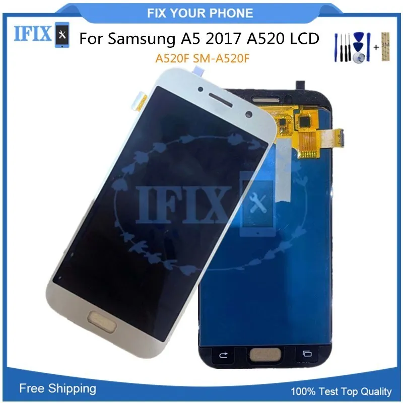 Экран дисплея для samsung Galaxy A5 2017 A520 A520F SM lcd кодирующий преобразователь сенсорного