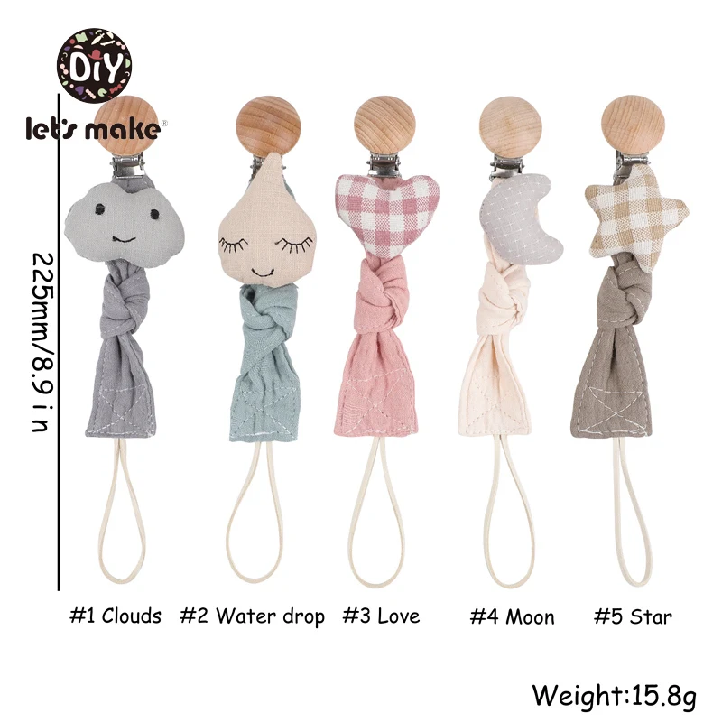 Давайте сделаем 1 шт. детская пустышка на цепочке с прищепкой цепочка из хлопка