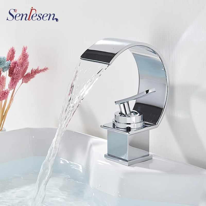 Хромированный смеситель для ванной комнаты Senlesen кран Водопад раковины одно