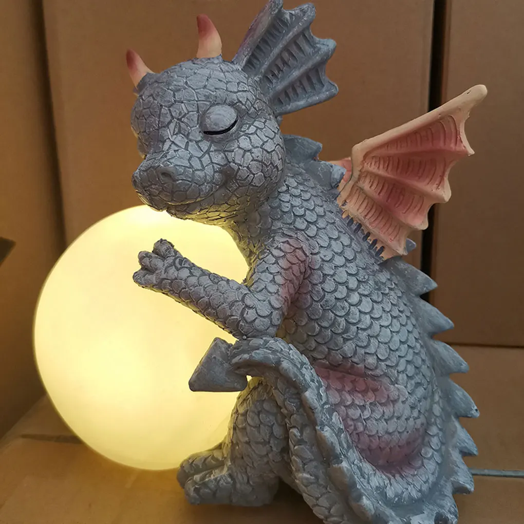 

Garden Dragon Meditation statues sculptures Yard Dinosaur Resin Collecting ornaments Crafts Outdoor patio Decoration for garden