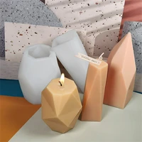 geometric mirror gems shape silicone candle mold for diy epoxy resin aromatherapy ornaments soap making home party decoration