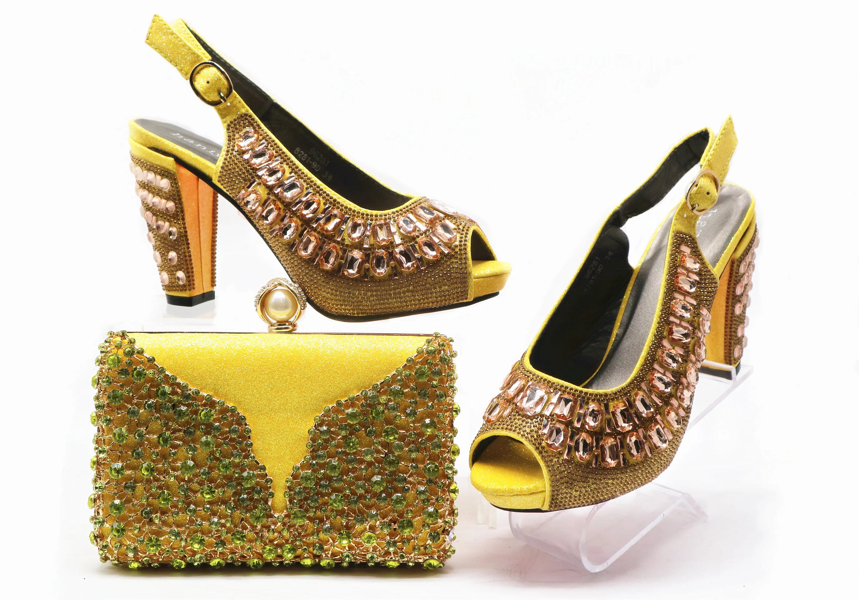 

Туфли на высоком каблуке для свадьбы/Вечеринки, с сумочкой