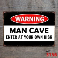 fashion print 20cm 30cm metal tin sign warning man cave enter at risk decor bar pub home vintage retro