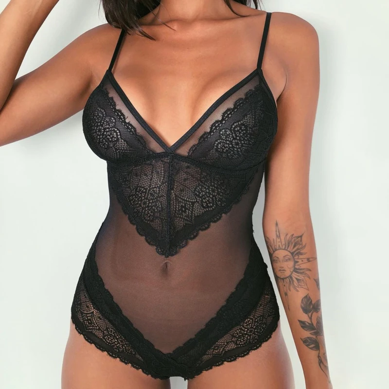 

Womens Sexy Lingerie Nighwear Bodysuit Lace Mesh Underwear Ladies Babydoll Lingerie Underwear Plus Size