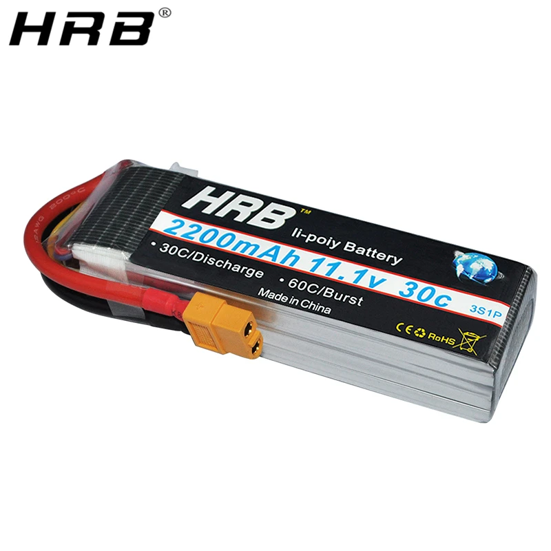 Литий полимерный аккумулятор HRB 3S 11 1 В 2200 мАч 30C T XT60 Deans XT90 EC5 мама для осевых