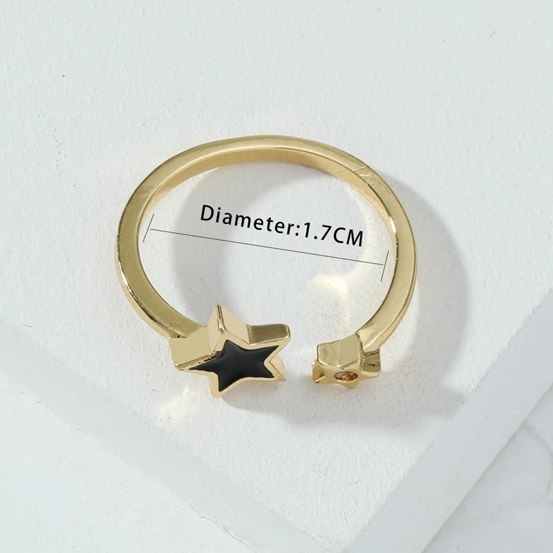 Новинка 2021 модные кольца мозаика из бриллиантов цирконий черные в форме звезды