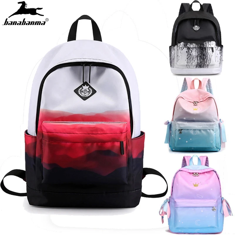 

Рюкзак для девочек, женский, из нейлона, с короной из кристаллов, водонепроницаемый, школьный, наплечный, для подростков, изменяющий цвет, 2020