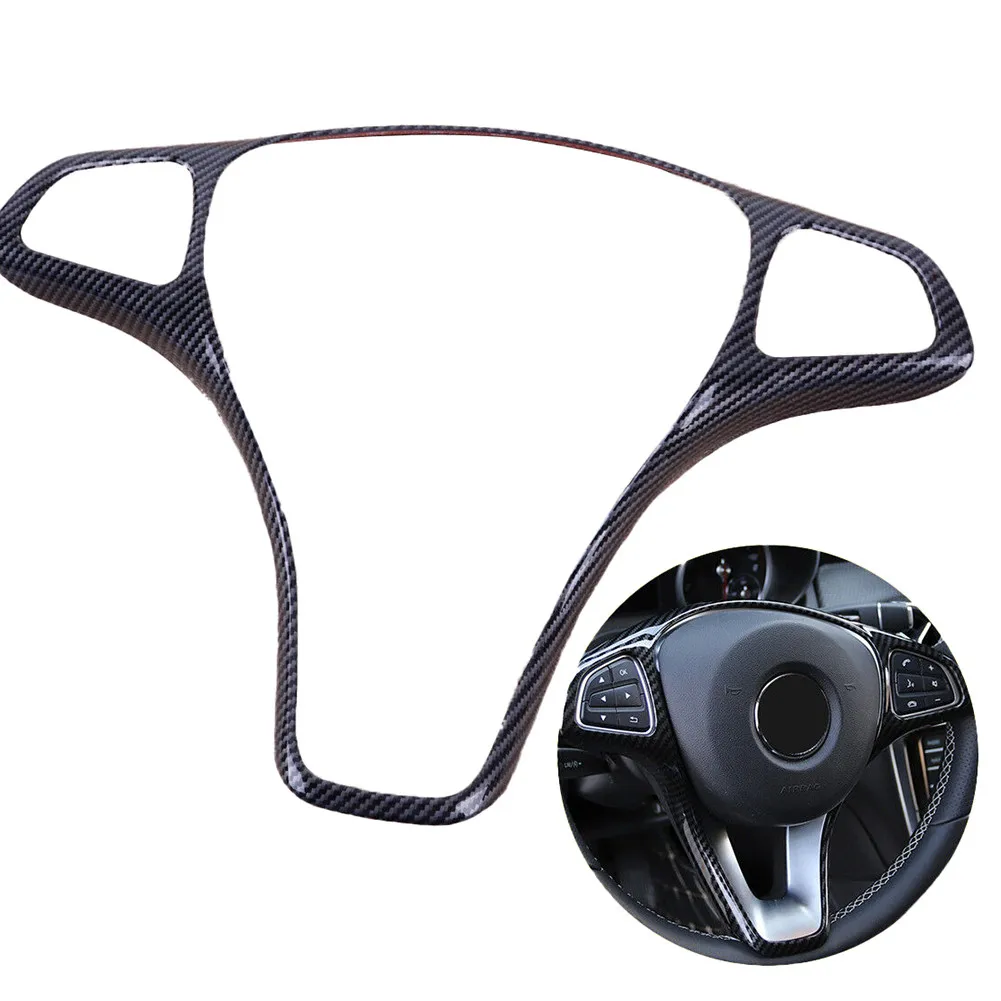 

Carbon Fiber Steering Wheel Cover Trim Fit For Benz C-Class W205 GLC-Class X253 Steering Wheel Cover