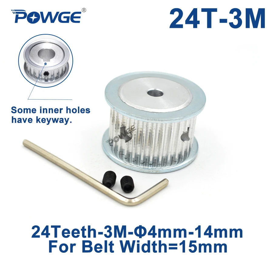Зубчатый шкив POWGE Arc HTD 3M 24 зубца отверстие 4/5/6/6.35/8/10/12 мм для ширины 15 3 м синхронные