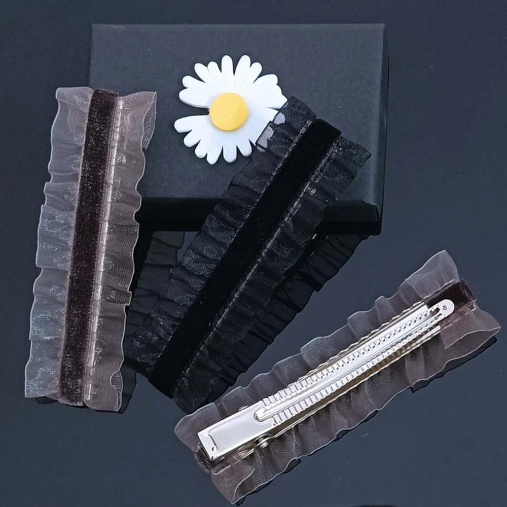 

New Hair Grips Retro Chiffon Lace Hairpins Temperament Simplify Women Side Hair Clips Handmade Metal Hairgrips Girls Headdress