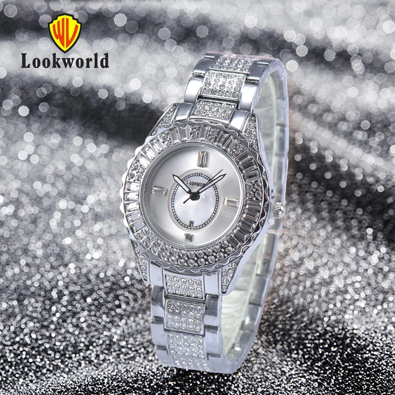 

LOOKWORLD luxury quality diamond-studded ladies watch elegant ladies quartz watch 100M waterproof rose gold ladies watch Y162