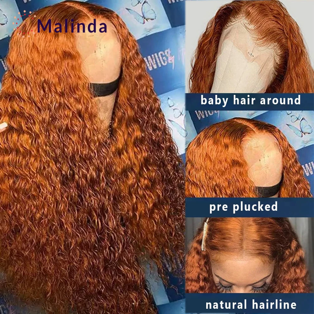 

Парик из человеческих волос Блонд, имбирь, оранжевый, кудрявый, кудрявый парик 13X 4, парики из человеческих волос на сетке спереди, бразильски...