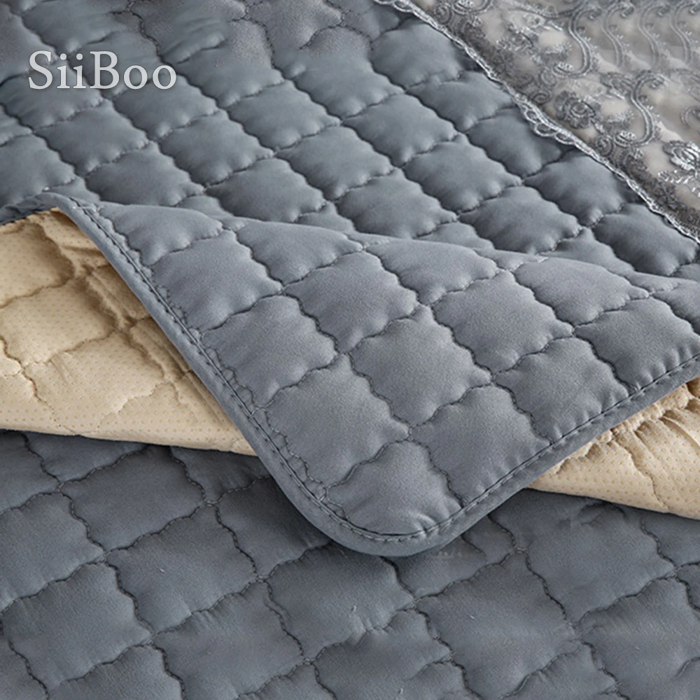 Корейский стиль серый цвета хаки кружевной сращенный стеганый чехол для дивана