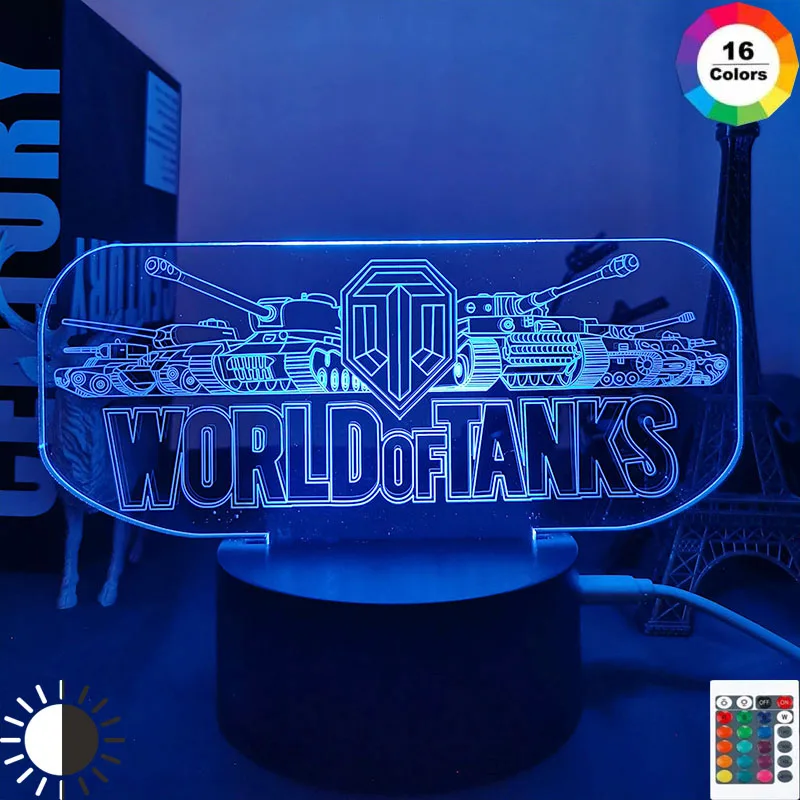 

Led Color Changing Touch Sensor Night Light for Kids Child Bedroom Decor World of Tanks Game Prize Ideas Usb Table Lamp Gift